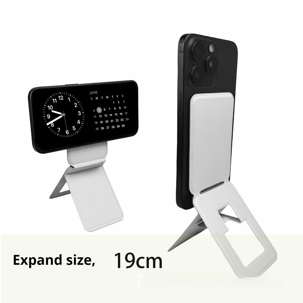 Téléphone portable Sticker arrière en cuir Sac de carte magnétique à trois plis