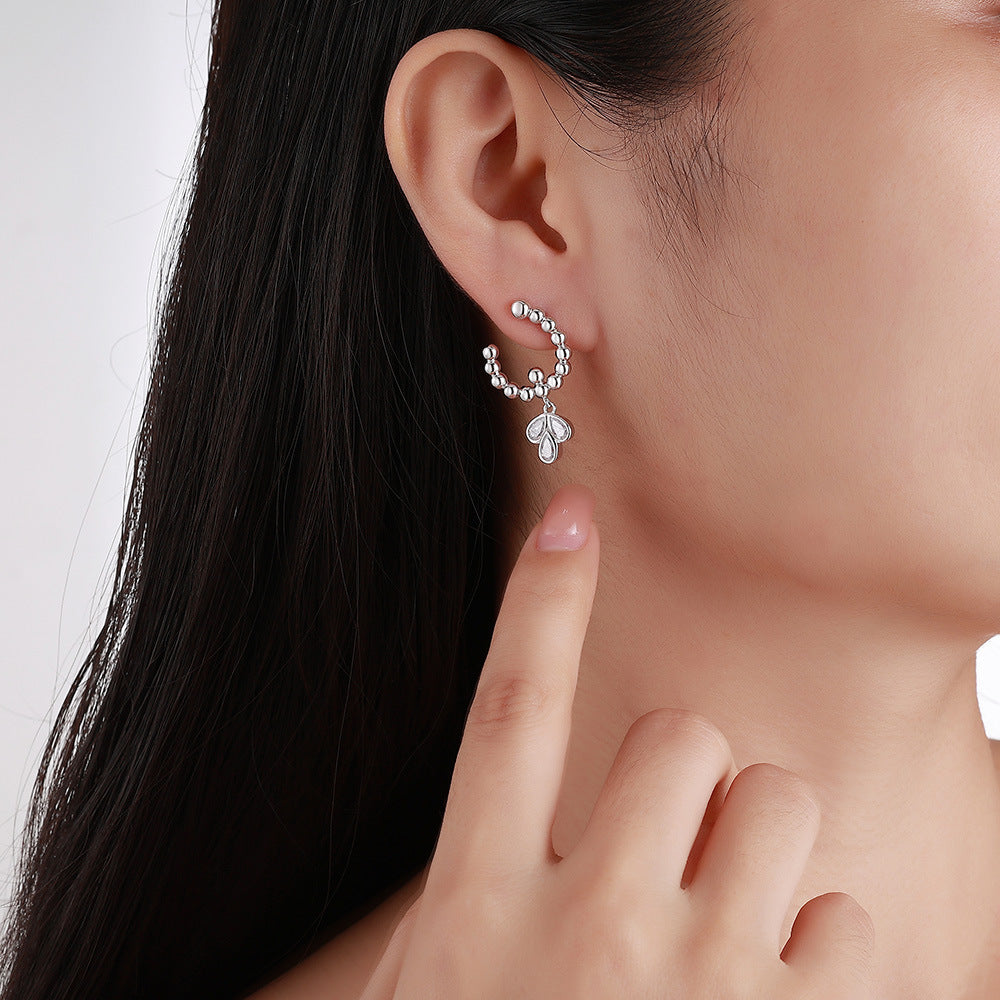 S925 Boucles d'oreilles perlées en argent sterling