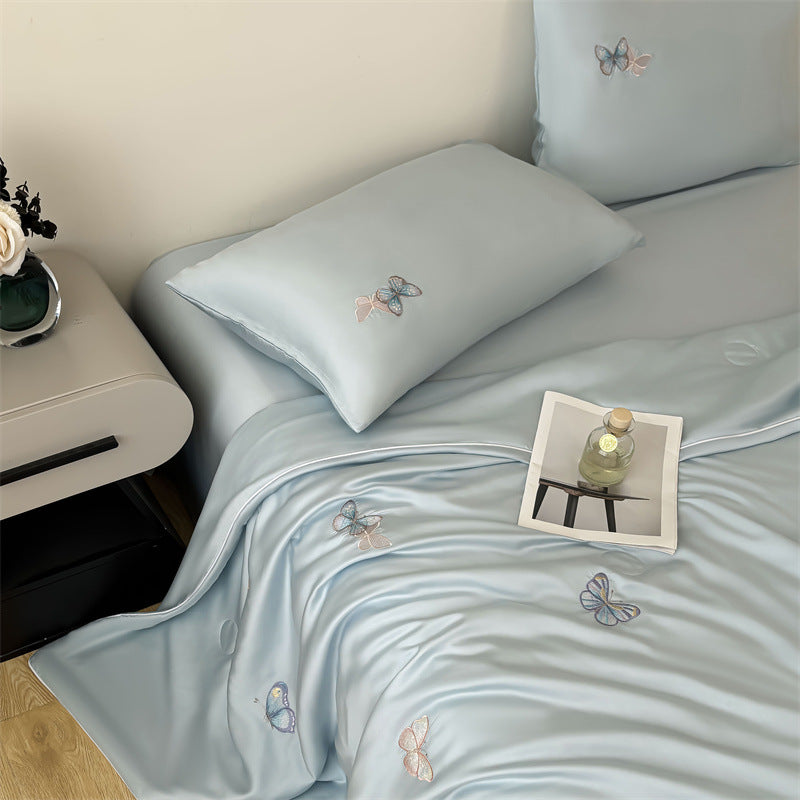 Tencel Brodé été Climatisation Quilt Four-piece Set de refroidissement viscose mince duvet