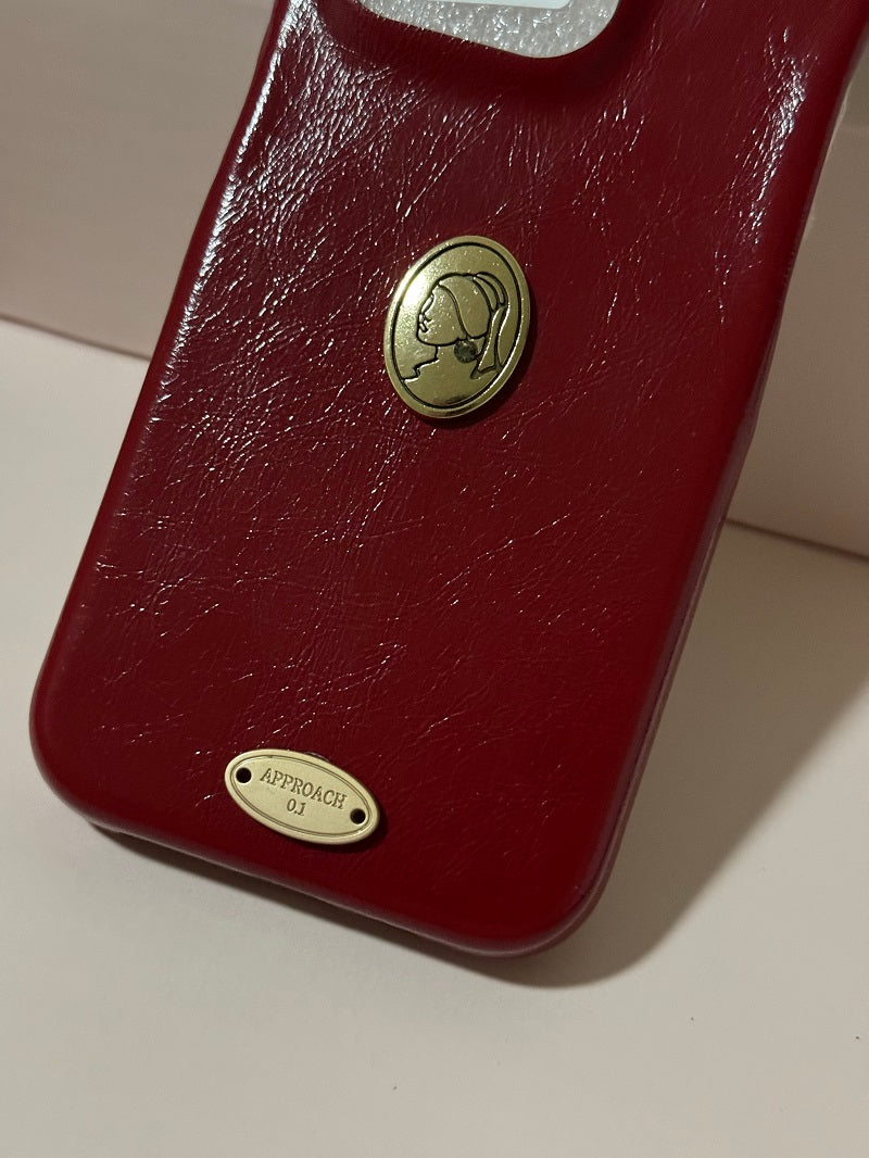 Retro Planet Planet Red Leather Pattern Phone Case