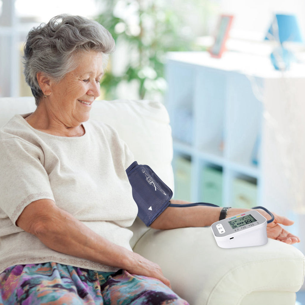 1Pc Digital Arm Blood Pressure Monitor LCD Digital Heart Beat BP Test de santé avec Vo