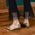 Femmes Minimalist Luxe Satin Kitten Talon Pompes correspondant Casual Daily
