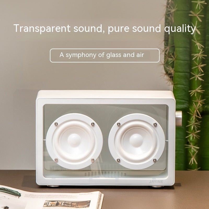 Haut-parleur Bluetooth haute fidélité audio transparent rétro