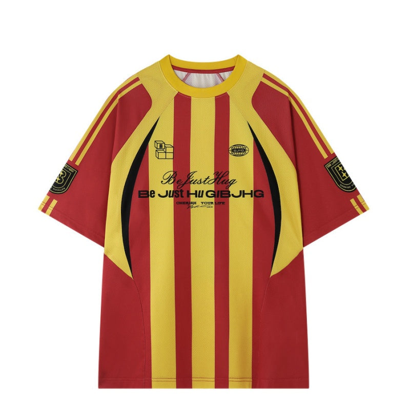 T-shirt à manches courtes rayée pour hommes Port sportif respirant pour l'été