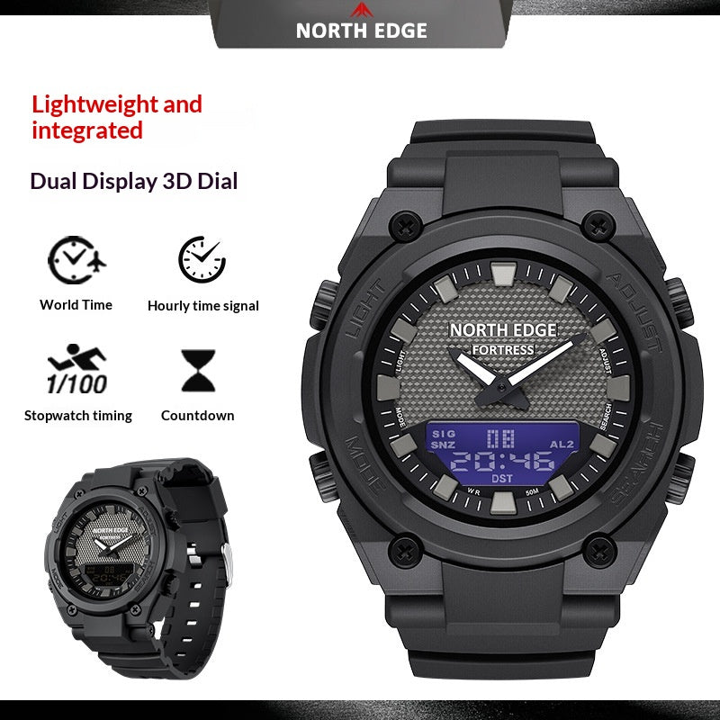 Montre Quartz lumineux à double affichage multifonction pour les étudiants