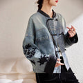 Veste denim de style chinois pour les femmes Printemps et Automne porter