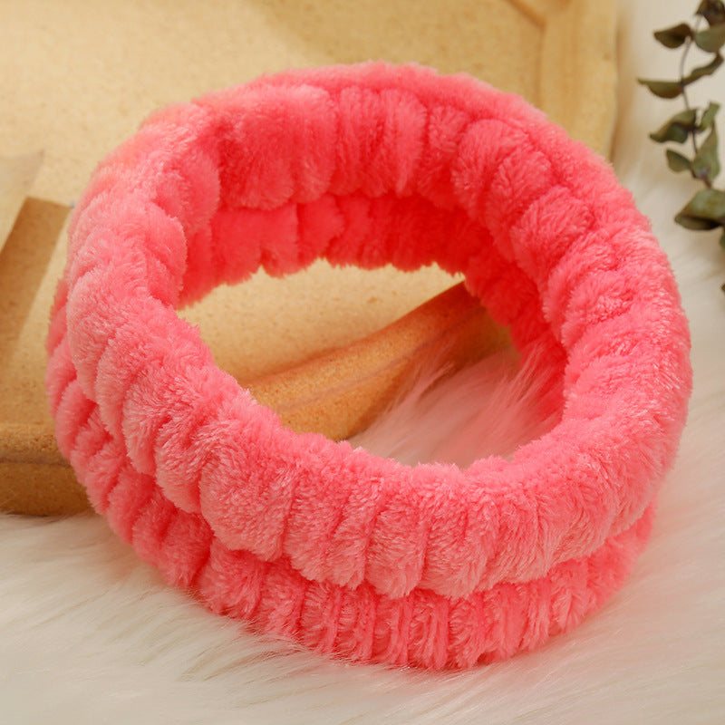 Bandeau de lavage du visage simple couleur solide
