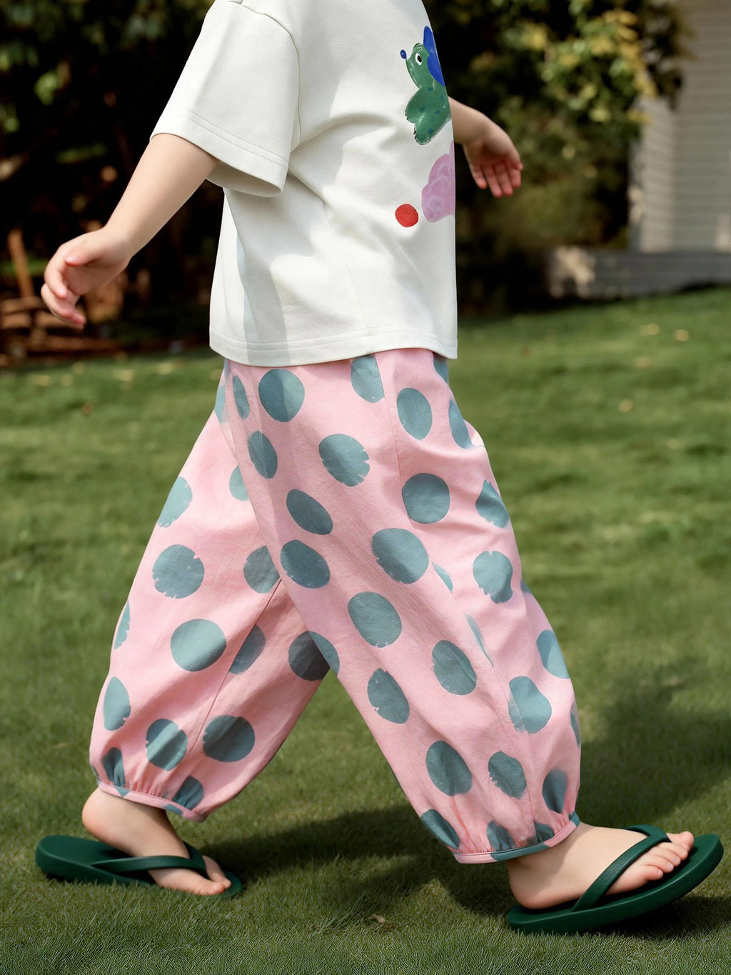 Arrivée enfants Color-Block rayé et Polka-Dot anti-Mosquito pantalons