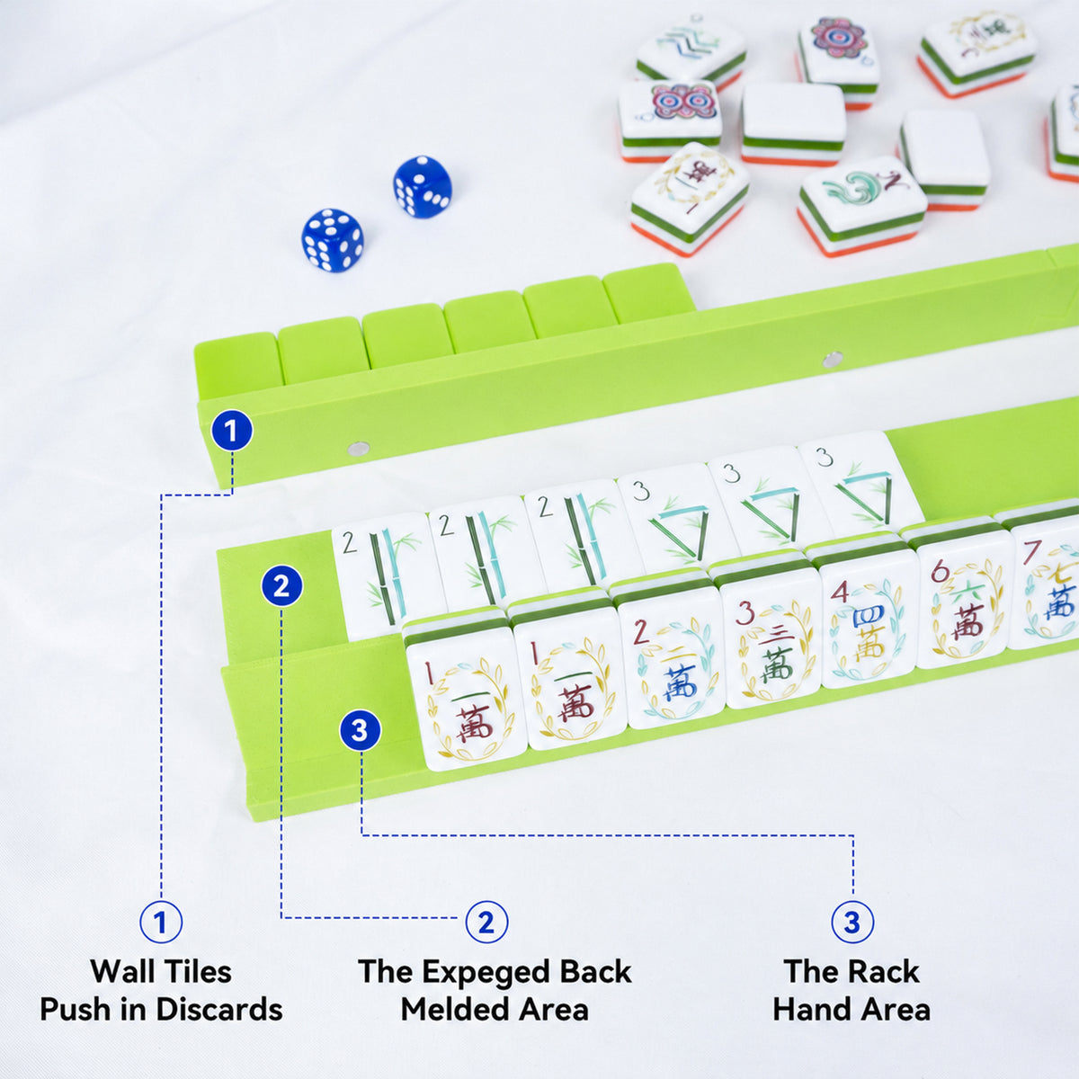 Rack américain Mahjong avec poussoir magnétique