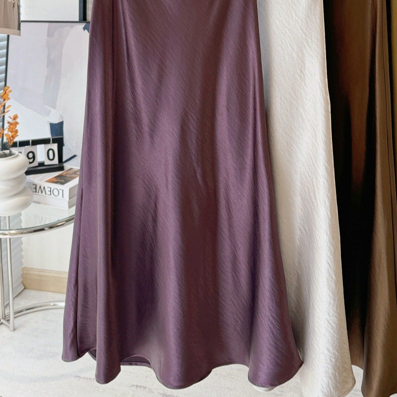 Jupe en satin acétate pour femmes