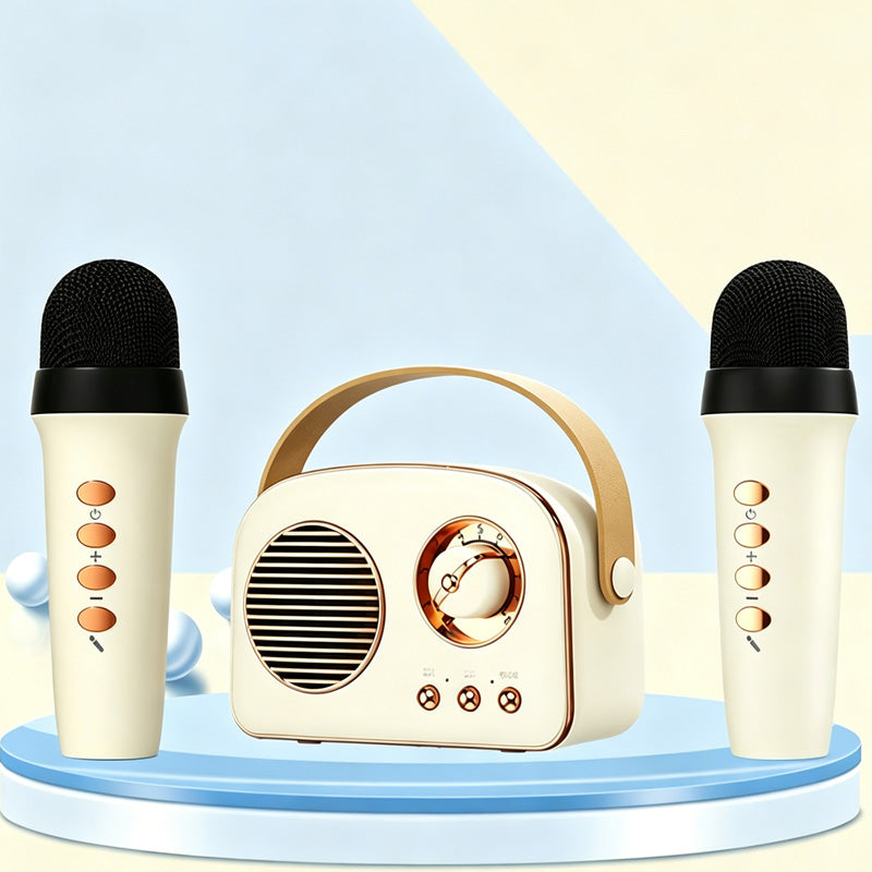 Mini machine de karaoké portable avec micros sans fil