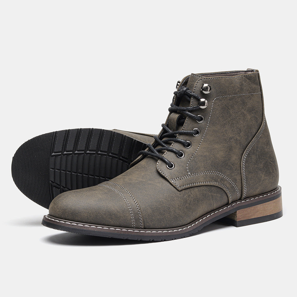 Bottes en cuir casual vintage homme