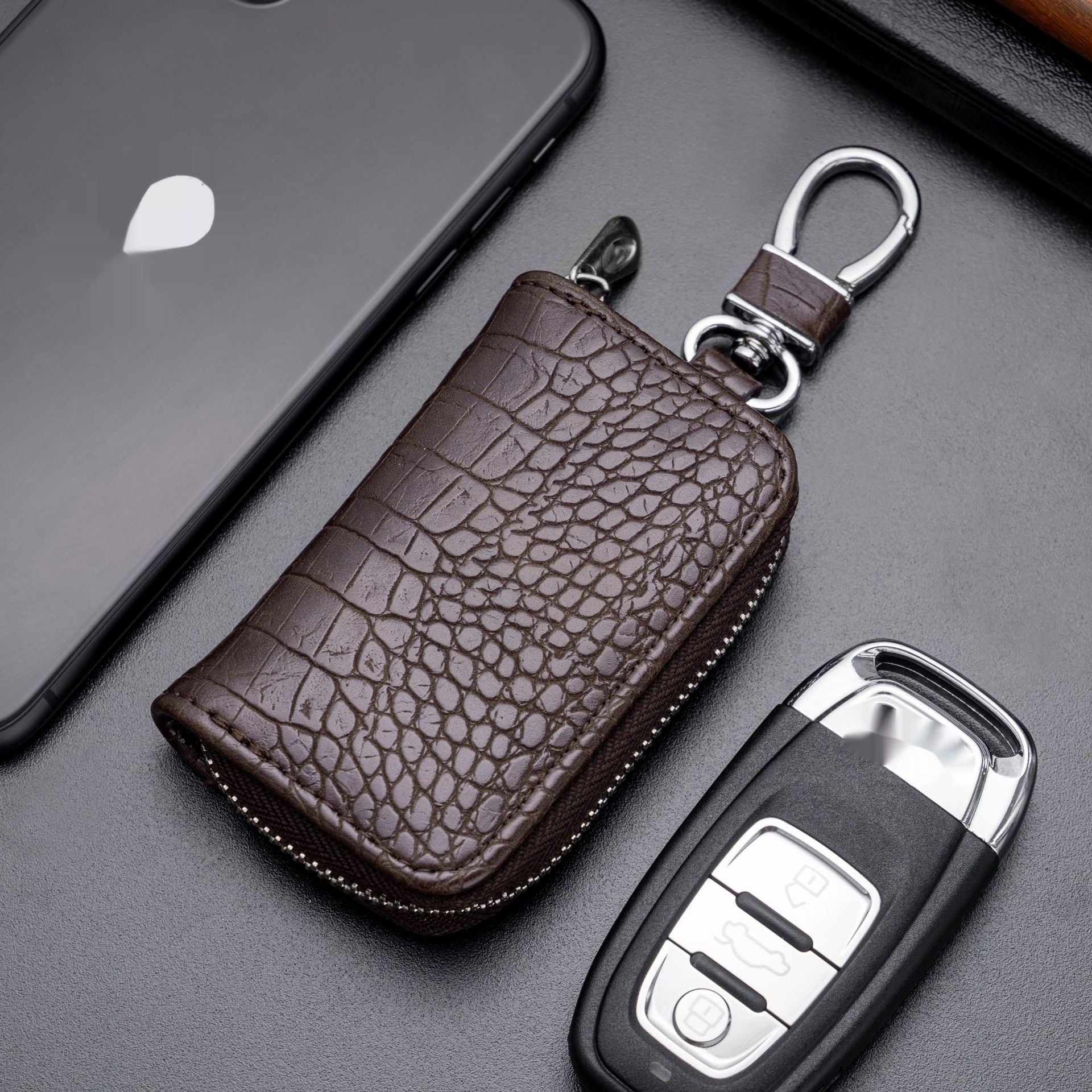 Case clé de voiture universelle de style affaires en cuir synthétique