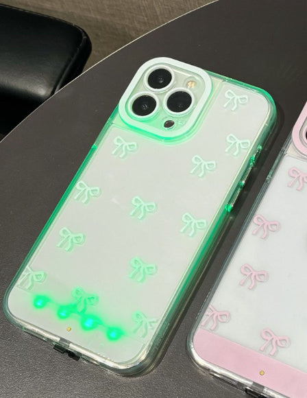 IPhone 17 rose et blanc Bowknot cas téléphonique