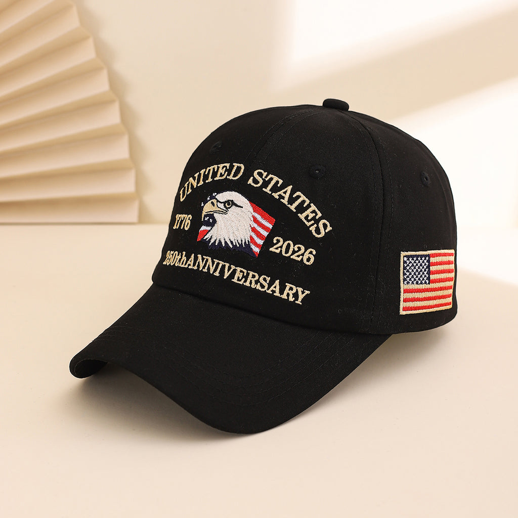 Broderie de mode européenne et américaine American Landmark Flag Baseball Cap Fashionable E
