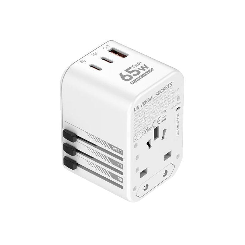 Gallium Nitride PD65W Charge rapide tête à l'étranger Voyage Plug Converter