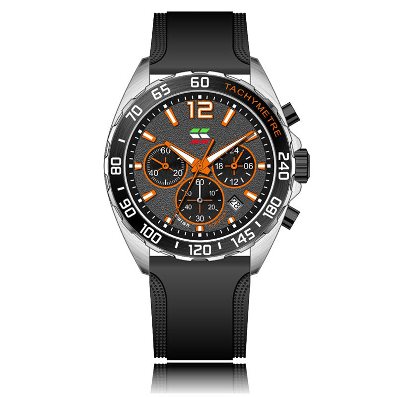 Bracelet en caoutchouc mince Montres Quartz horloge de mode Six-pin Timing Sports Wrist