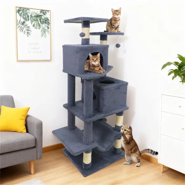 Arbre à chats multiniveaux 57" pour les ménages multiniveaux