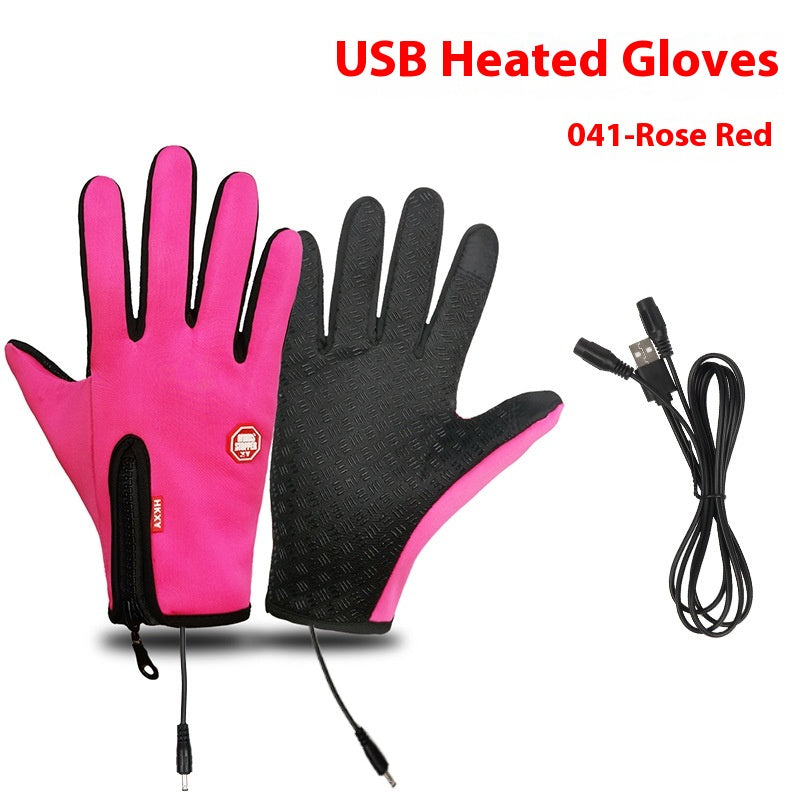 USB Chauffage électrique Gants de chauffage Winter Outdoors Sports Ski Warm Imperméable