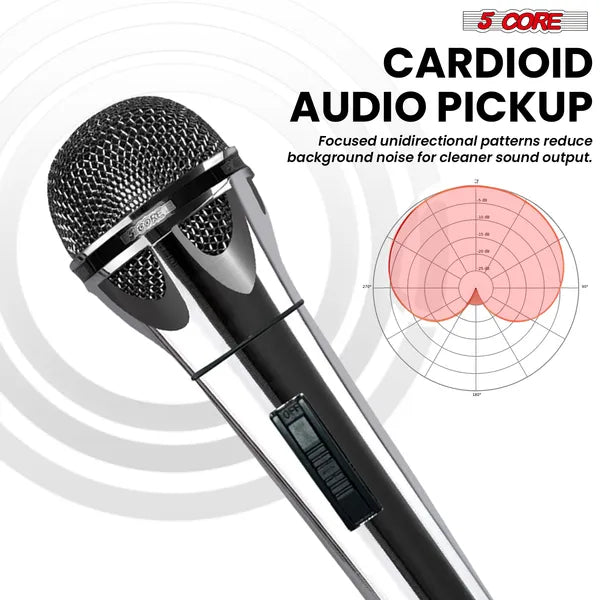 5 CORE Microphone Dynamic Vocal Handheld Mic Cardioïde Unidirectionnel Microfono W On Off Sw