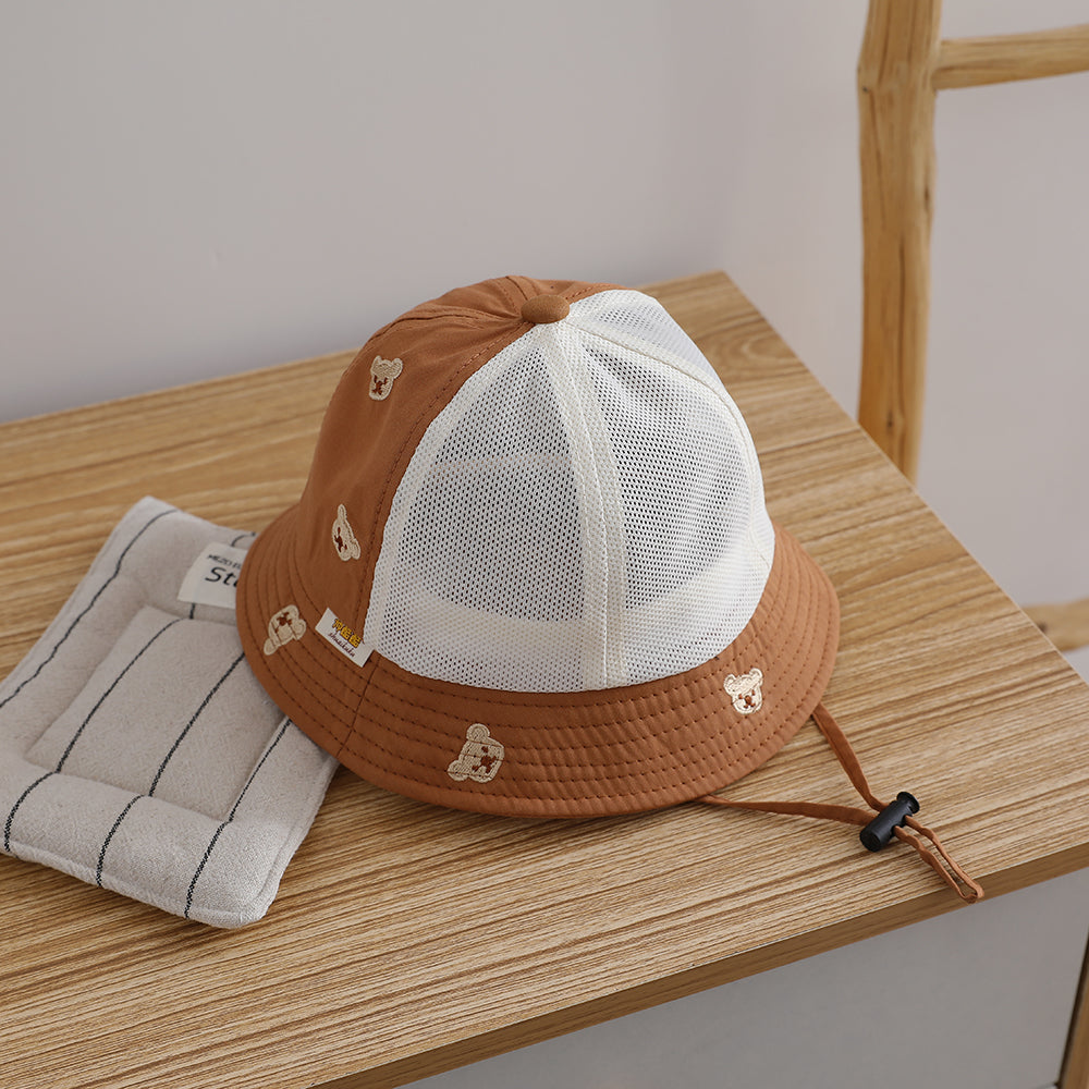 Enfants en forme d'ours Brodé réglable Mesh mince style respirant Cute Casual Baseb