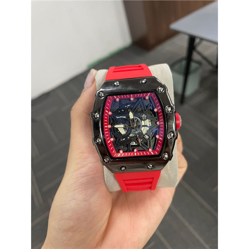 Montre homme cylindrique avec Mouvement à Quartz lumineux