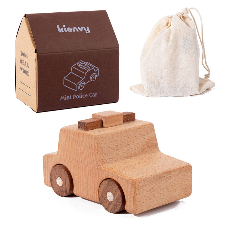 Voiture de jeu de caricature en bois massif pour enfants