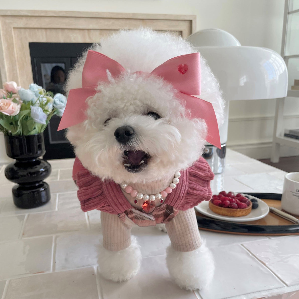 Princess Style Bow Ajustement de tension Coiffure Accessoires pour animaux de compagnie Bande de cheveux