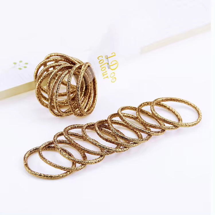 10-pack Élastique Élastique Shiny enfants bande en caoutchouc Bande de cheveux de feuille d'or Accessoires