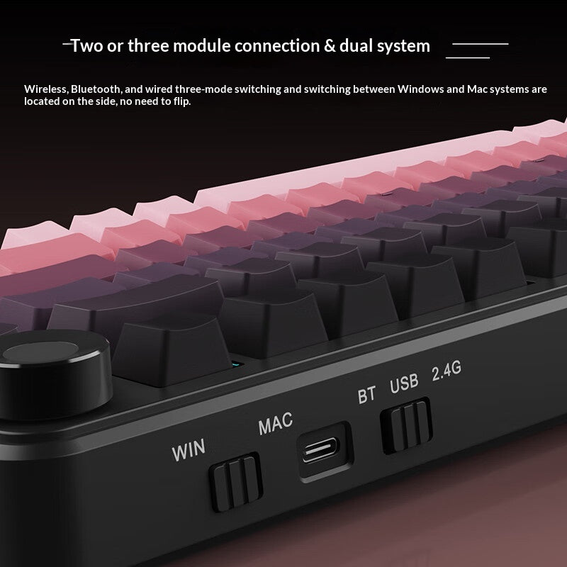 PBT Double-s Clapets gradués Tri-mode Clavier mécanique gravé latéralement