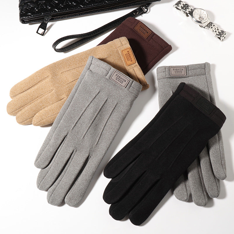 Gants pour hommes Gants chauds d'hiver doublés de polaire Dralon Coréen Wind-proof et Cold Protection Touch S