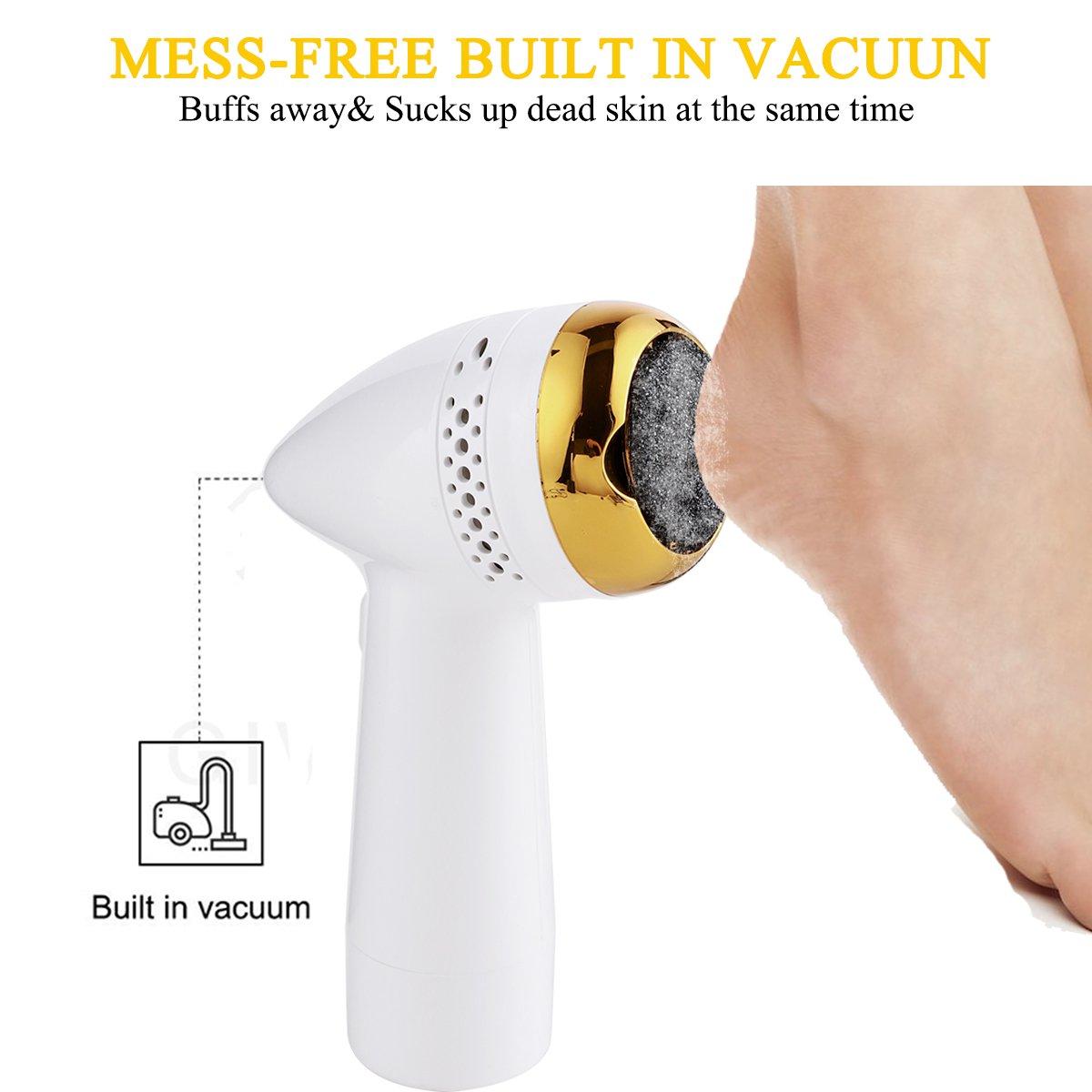 Electric foot file with vacuum function to exfoliate