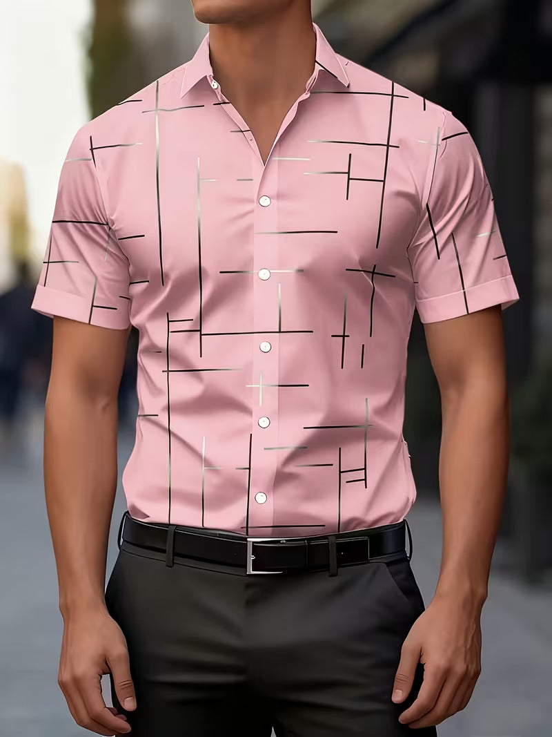 Chemise à manches courtes imprimées pour hommes