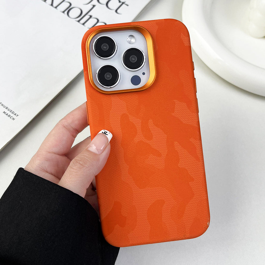 Boîtier de téléphone magnétique tout compris en cuir Camouflage