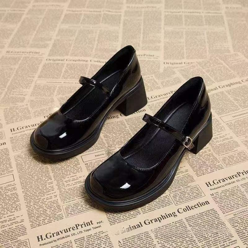 Rétro Mary Jane Femmes Chaussures en cuir