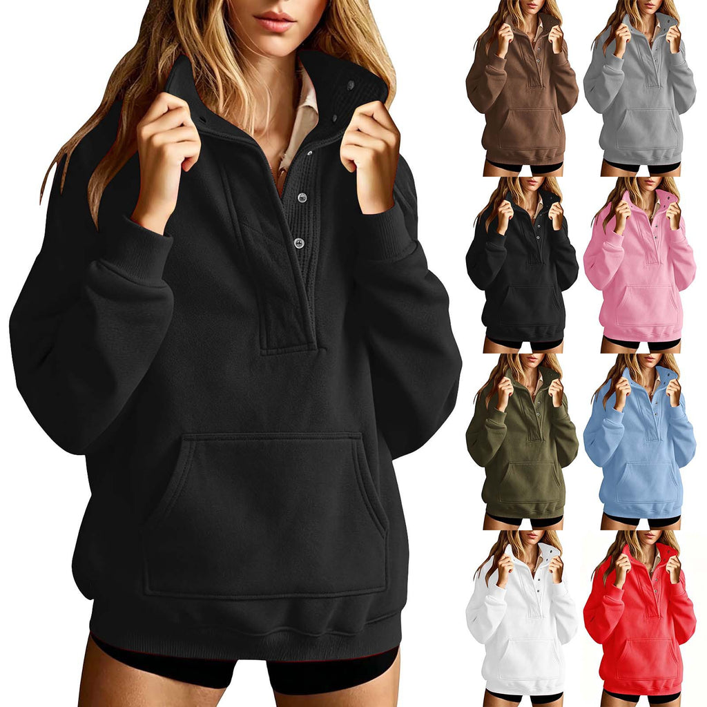 Sweat-shirt à manches longues avec poches pour femmes