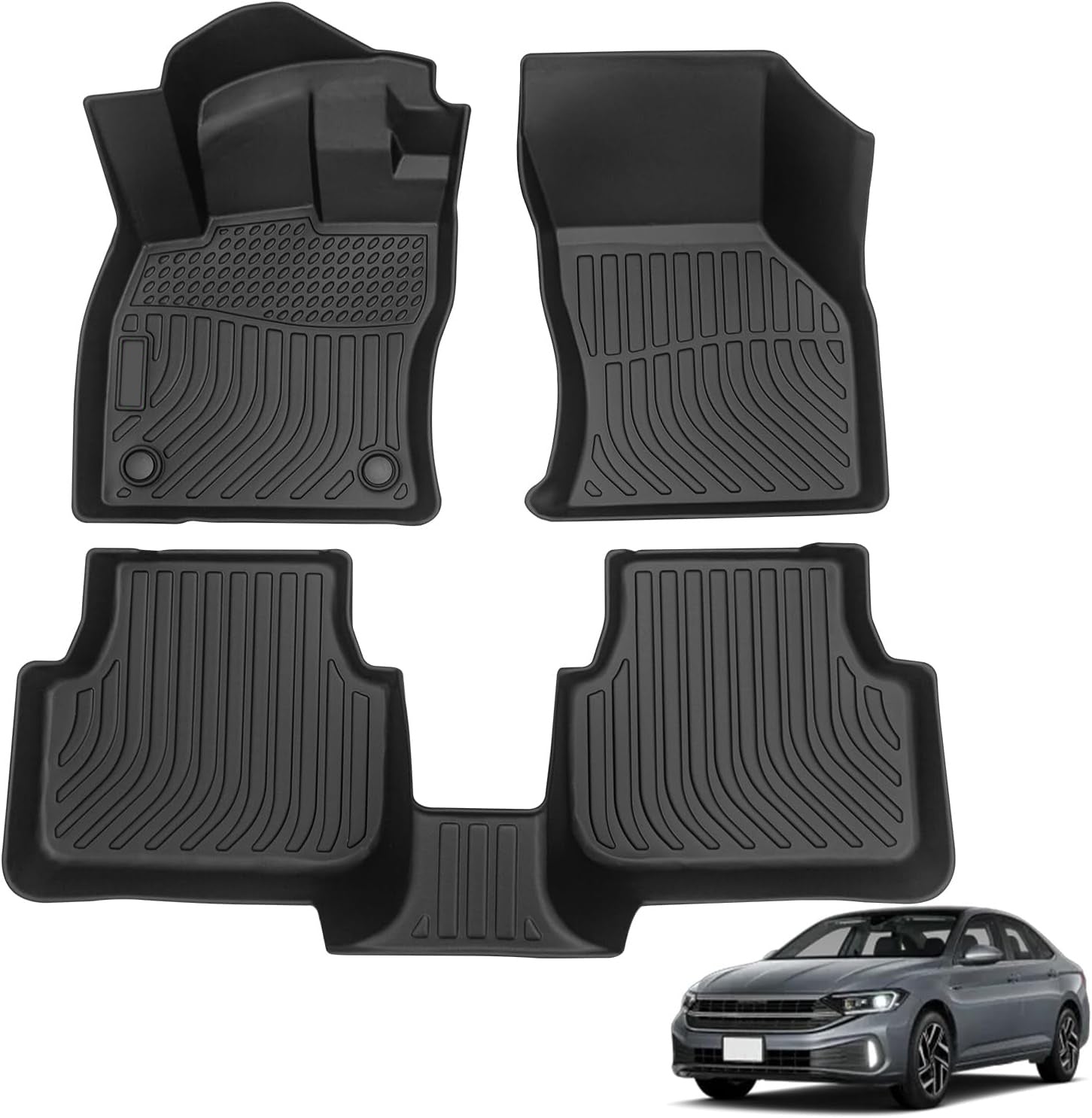 Tapis d'étage sur mesure pour Jetta 2019- Tapis de voiture imperméables Tous les tapis de garde météo lourd TP