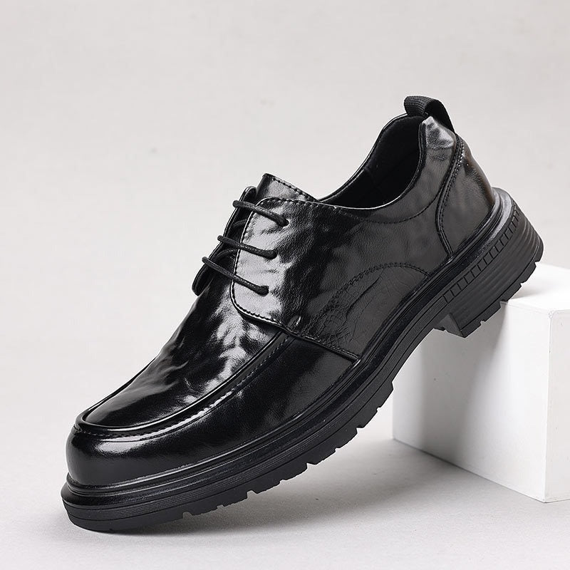 Chaussures en cuir élevées à chunky de loisirs