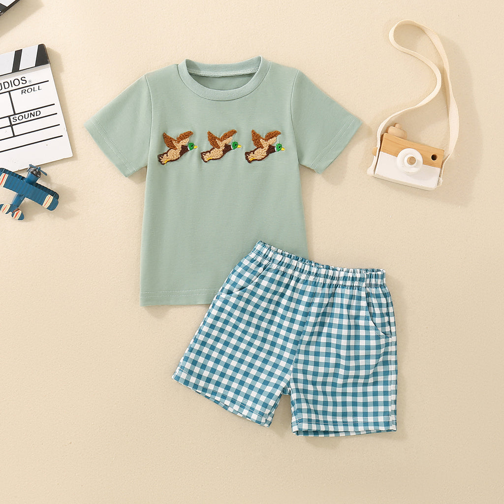 Top bébé à manches courtes et ensemble de shorts