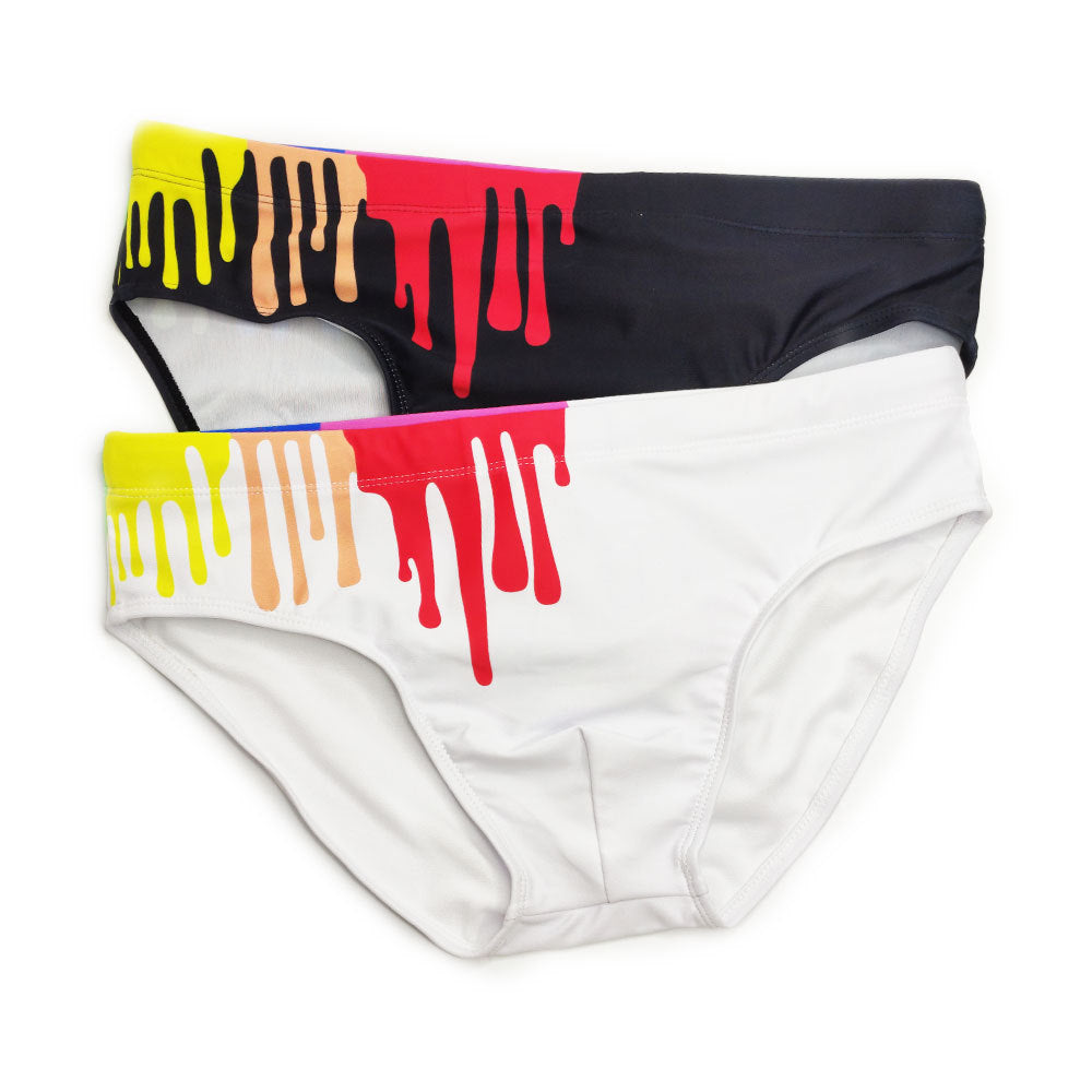 Slips de bain de tasse à ruban imprimé couleur sexy