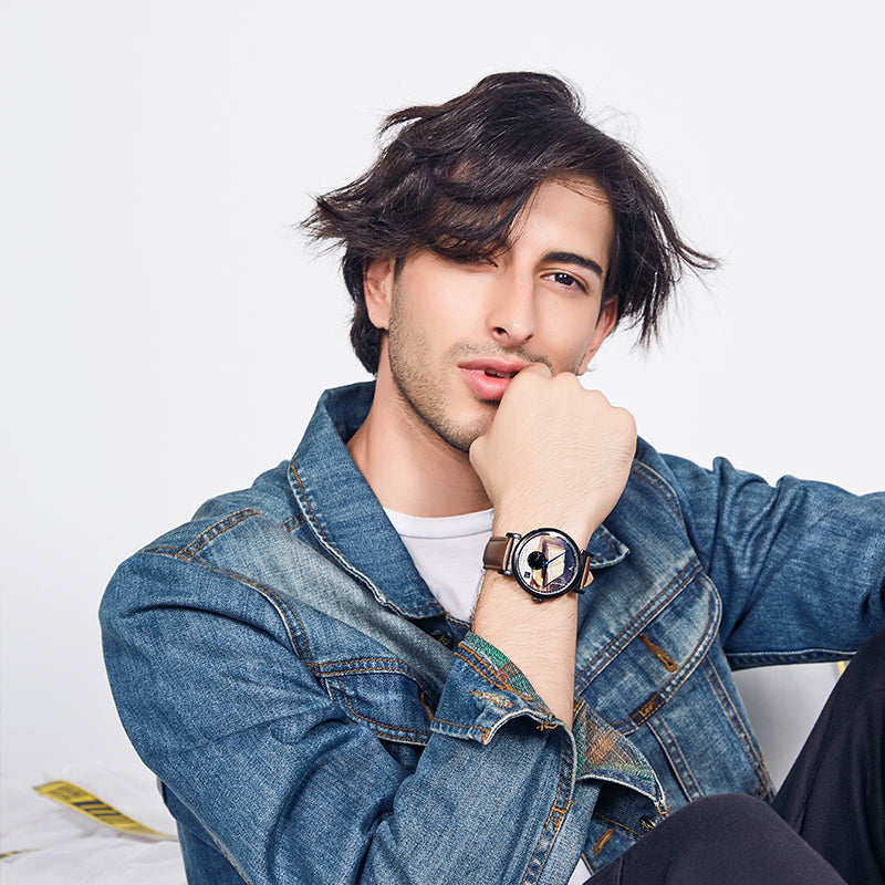Van Gogh Montre de poignet en quartz pour homme Imprimé 3D