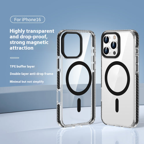 Cas de téléphone magnétique transparent approprié pour le boîtier anti-retour