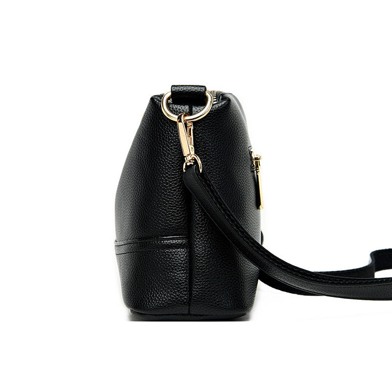 Trendy Trois poches Mini carré épaule croix corps Soft-cuir