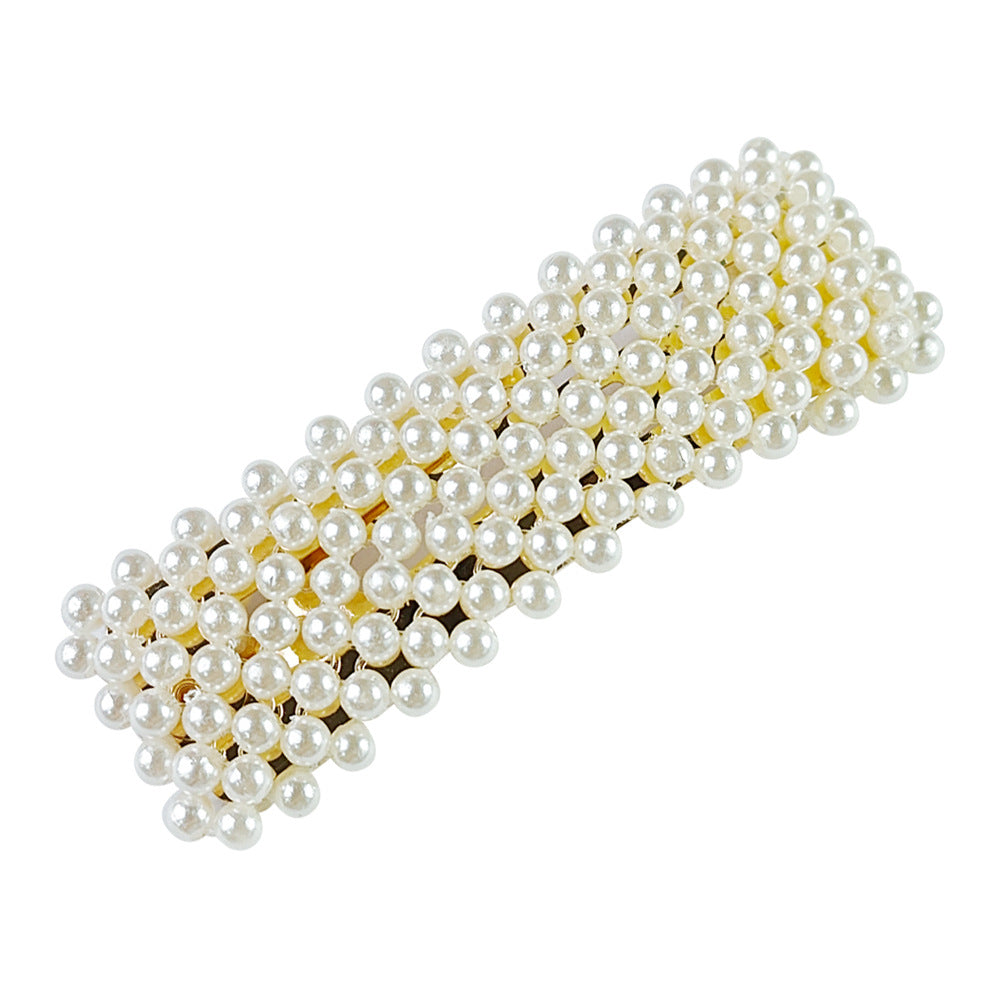 Accessoires pour cheveux Barrettes de perle Updo BB Clip épingle à cheveux rayé Fil de pêche tissé à la main H