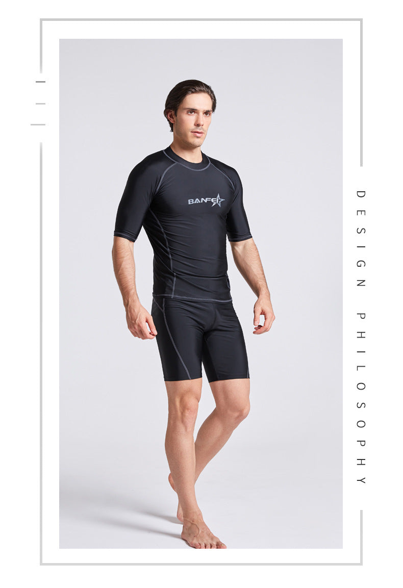 Maillot de bain à moitié manches à séchage rapide Snorkeling Surf Maillot de bain