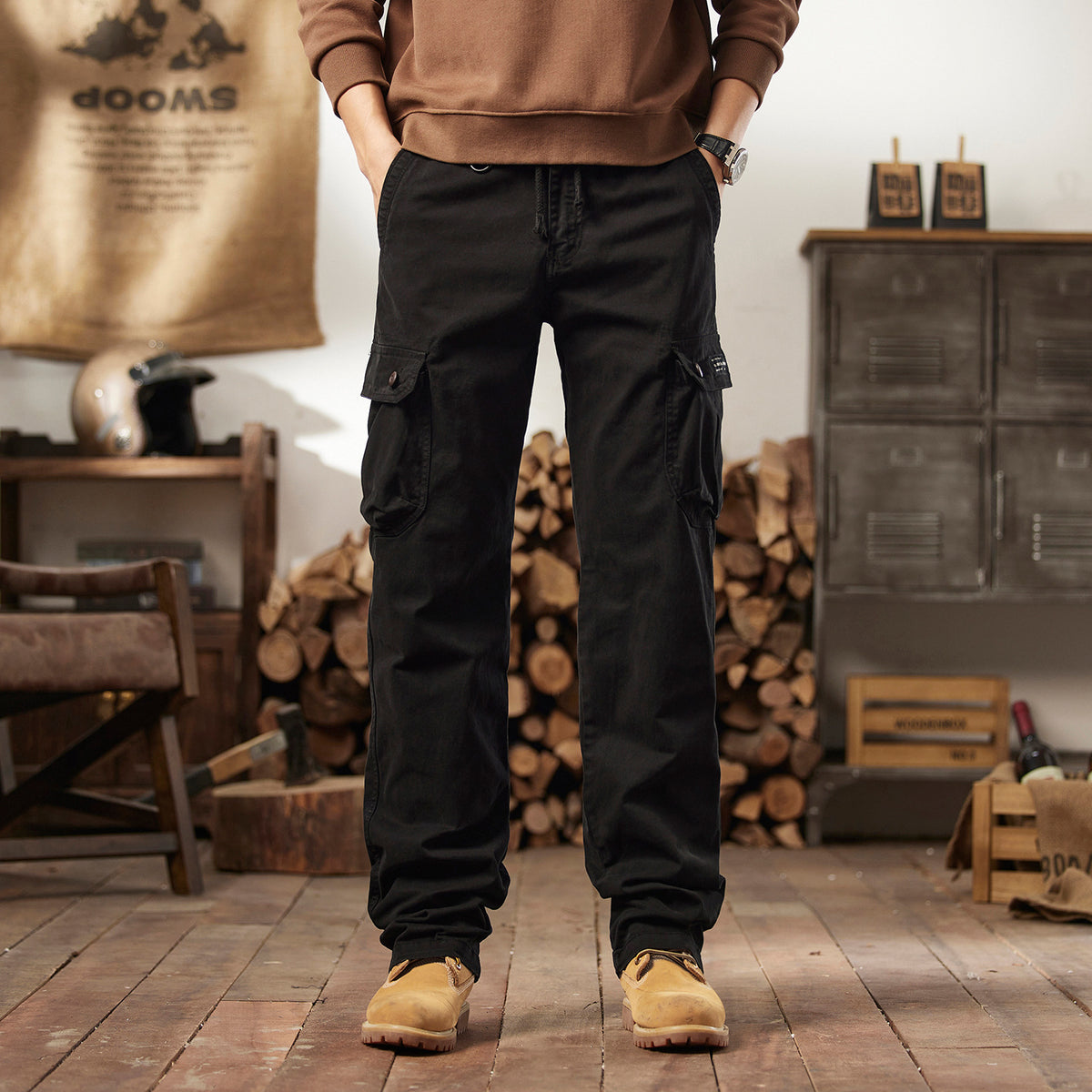Pantalons à l'air libre et à l'air libre multi-poches pour hommes