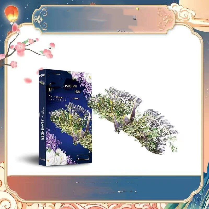 Crane de fleurs Puzzle métallique Handmade Diy Monted Toy Model
