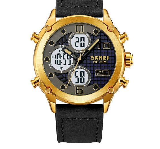 Sports de plein air hommes montre électronique double mouvement multifonctionnel