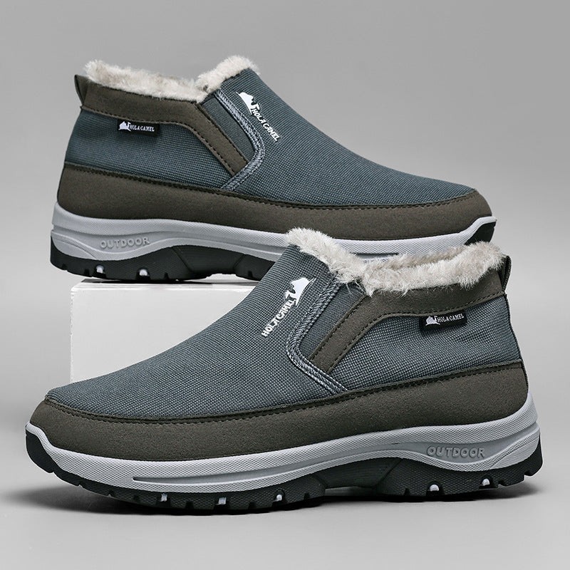 Hommes Bottes de neige avec des semelles anti-dérapantes Fleece Lined épais et chaud chaussures de coton
