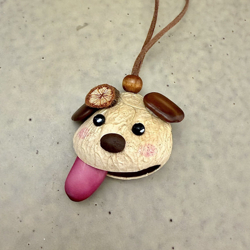Cute Puppy collant sa langue pendant pendentif Healing-style Semence